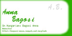 anna bagosi business card